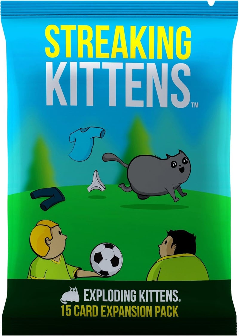 Exploding Kittens Streaking Kittens Expansion Set - A Russian Roulette Card Game for Adults, Teens & Kids, Easy Family-Friendly Party Games - 15 Card Add-on - Image 1